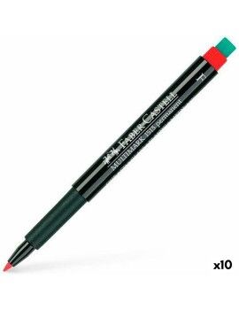 Rotulador permanente Faber-Castell Multimark 1513 F Vermelho (10 Unidades)