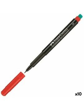 Rotulador permanente Faber-Castell Multimark 1523 M Vermelho (10 Unidades)