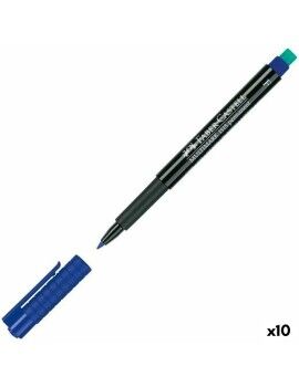 Rotulador permanente Faber-Castell Multimark 1513 F Azul (10 Unidades)