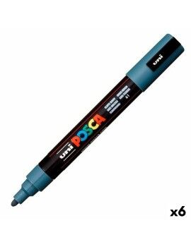 Rotuladores POSCA PC-5M Cinzento escuro (6 Unidades)