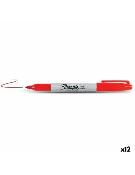 Rotulador permanente Sharpie Fine Point Vermelho (12 Unidades)