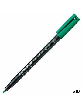 Rotulador permanente Staedtler Lumocolor 313-5 M Verde (10 Unidades)