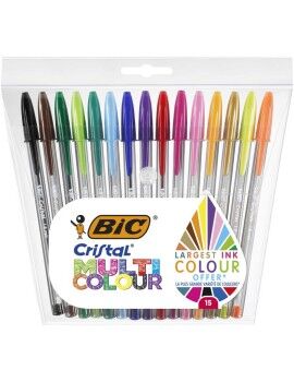 Set de Bolígrafos Bic Cristal Multicolor 15 Piezas Multicolor 0,42 mm (15 Piezas)