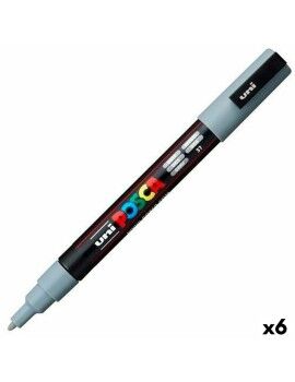 Rotulador POSCA PC-3M Cinzento (6 Unidades)