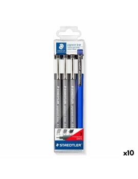 Conjunto de Canetas de Feltro Staedtler Preto (10 Unidades)