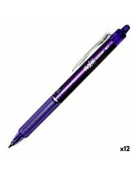 Bolígrafo Pilot Frixion Clicker Tinta borrable Violeta 0,4 mm 12 Unidades