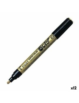 Rotulador permanente Pilot Dourado (12 Unidades)