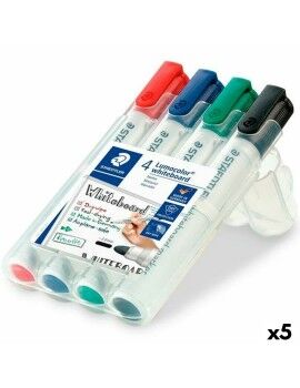 Set de Rotuladores Staedtler Lumocolor Pizarra blanca 4 Piezas Multicolor (5 Unidades)