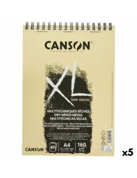 Bloc de dibujo Canson XL Sand Natural A4 5 Unidades 40 Hojas 160 g/m2