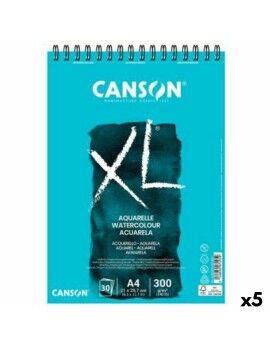 Bloc de dibujo Canson XL Aquarelle 20 Hojas Blanco A5 5 Unidades 300 g/m² 148 x 210 mm