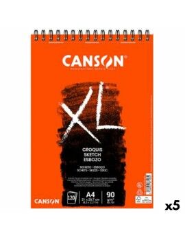 Bloc de dibujo Canson XL Esboso 20 Hojas Blanco Natural A4 5 Unidades 90 g/m²