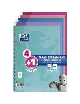 Cuaderno Oxford Multicolor Din A4 5 Piezas 80 Hojas