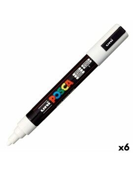 Rotuladores POSCA PC-5M Branco (6 Unidades)