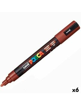 Marcador POSCA PC-5M Castanho (6 Unidades)