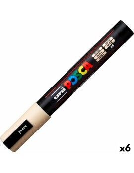 Marcador POSCA PC-5M Bege (6 Unidades)