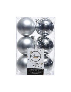 Bolas de Navidad Decoris 12 Unidades Plateado Plata Plástico Ø 6 cm