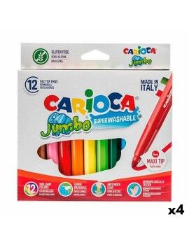 Conjunto de Canetas de Feltro Carioca Jumbo 12 Peças Multicolor (12 Peças) (4 Unidades)