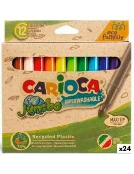 Conjunto de Canetas de Feltro Carioca Jumbo Eco Family 24 Peças Multicolor (24 Unidades)