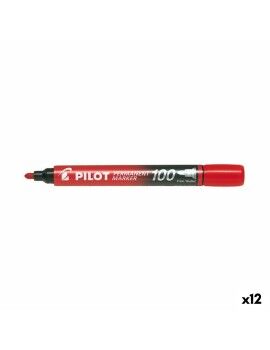 Rotulador permanente Pilot SCA-100 Vermelho (12 Unidades)