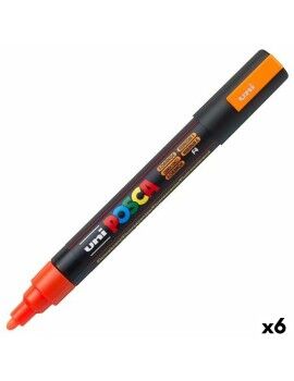 Rotuladores POSCA PC-5M Punta de bala Flúor Naranja (6 Unidades)