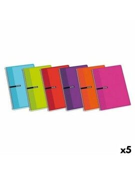 Cuaderno ENRI Multicolor Din A4 80 Hojas (5 Unidades)