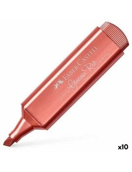 Marcador Faber-Castell Textliner 46 metálico Rojo (10 Unidades)