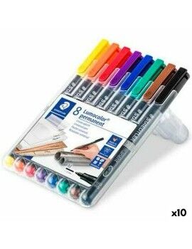 Conjunto de Canetas de Feltro Staedtler Lumocolor 317 Permanente 1 mm (10 Unidades)