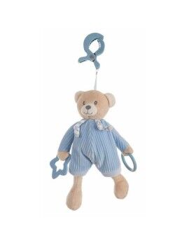 Peluche Chocalho Activity Azul Urso Pinça Veludo 26 cm