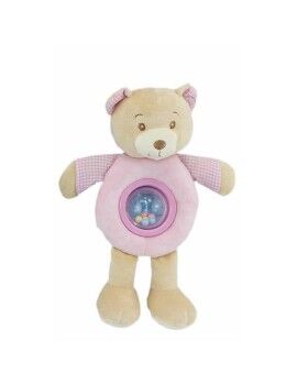 Peluche Chocalho Lulu Cor de Rosa Urso 25cm