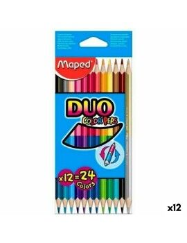 Lápis de cores Maped Duo Color' Peps	 Multicolor 12 Peças Ponta dupla (12 Unidades)