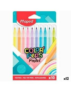 Conjunto de Canetas de Feltro Maped Color' Peps Multicolor 10 Peças (12 Unidades)