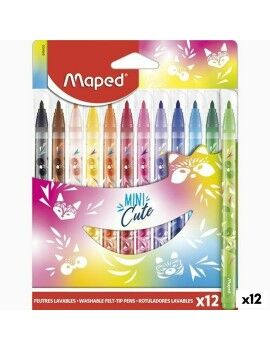 Conjunto de Canetas de Feltro Maped Mini Cute Multicolor 12 Peças (12 Unidades)