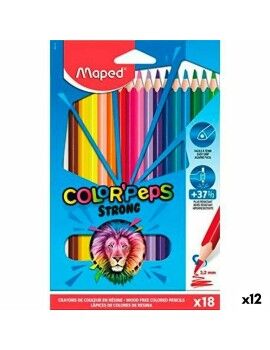 Lápices de colores Maped Color' Peps Strong Multicolor 18 Piezas (12 Unidades)