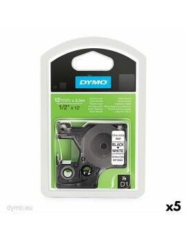 Fita de transferência térmica Dymo Branco Preto 12 x 3,5 mm (5 Unidades)