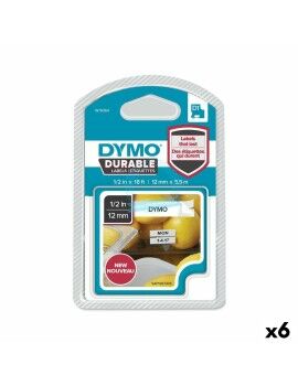 Cinta de transferencia térmica Dymo Blanco Negro 12 x 5,5 mm (6 Unidades)