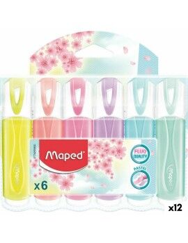 Set de Marcadores Fluorescentes Maped Multicolor 6 Piezas (12 Unidades)