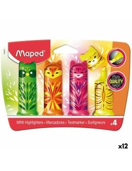 Set de Marcadores Fluorescentes Maped Multicolor 4 Piezas (12 Unidades)