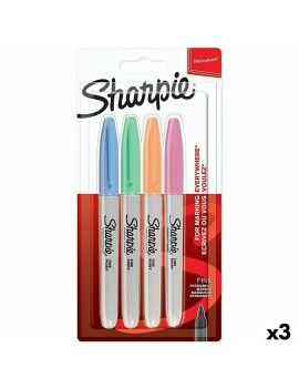 Conjunto de Canetas de Feltro Sharpie 4 Peças Multicolor (3 Unidades)