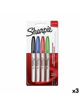 Conjunto de Canetas de Feltro Sharpie Multicolor 4 Peças (3 Unidades)