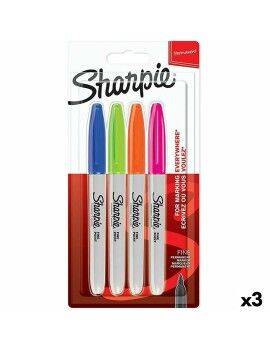 Conjunto de Canetas de Feltro Sharpie 4 Peças Multicolor (3 Unidades)