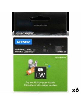 Cinta Laminada Dymo LabelWriter Blanco Etiquetas 25 x 25 mm (6 Unidades)