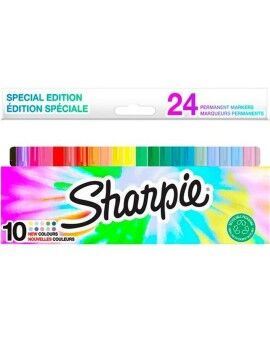 Conjunto de Canetas de Feltro Sharpie 24 Peças Permanente Multicolor