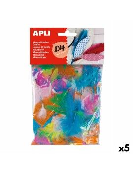 Material para Manualidades Apli Plumas Multicolor 14 g (5 Unidades)