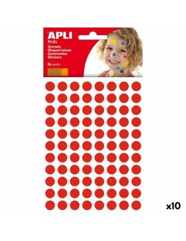 Etiquetas Apli Kids Gomets Vermelho Redondo (1 Peça) (10 Unidades)