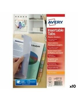 Espaçadores Avery Transparente 12 Folhas (10 Unidades)