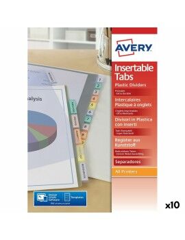 Separadores Avery Transparente A4 12 Hojas (10 Unidades)