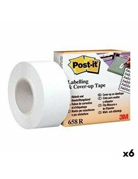 Cinta Adhesiva Post-it 658R Blanco 25,4 mm x 17,7 m (6 Unidades)