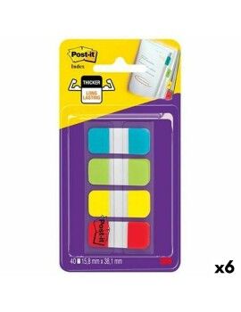 Conjunto de Notas Adesivas Post-it Index Multicolor 40 Folhas 15,8 x 38 mm (6 Unidades)