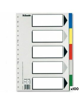 Separadores Esselte 5 Hojas Multicolor Din A4 (100 Unidades)