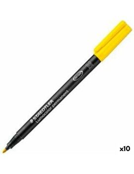 Rotulador permanente Staedtler Lumocolor 317 M Amarillo 10 Piezas (10 Unidades)